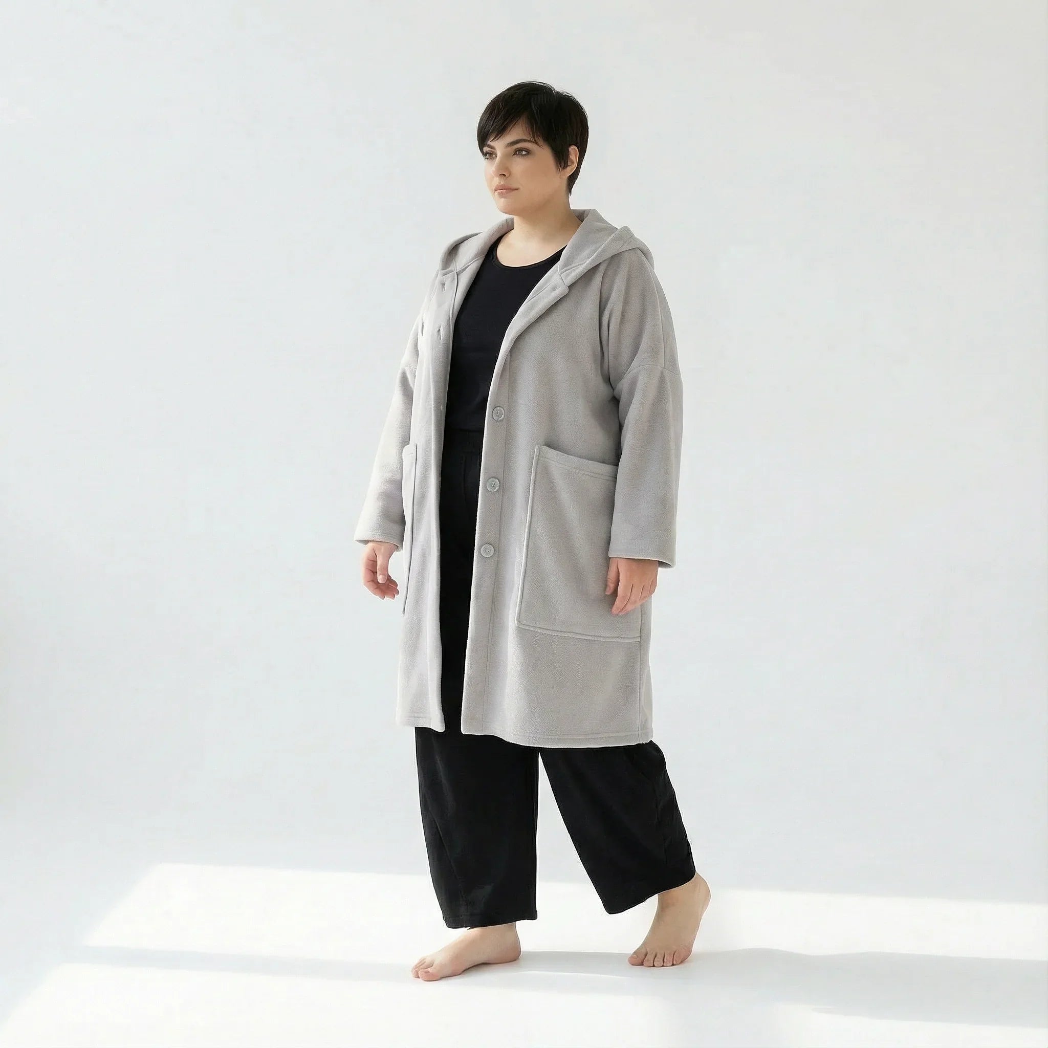 AKH Fashion 6272 Veste, Gris clair