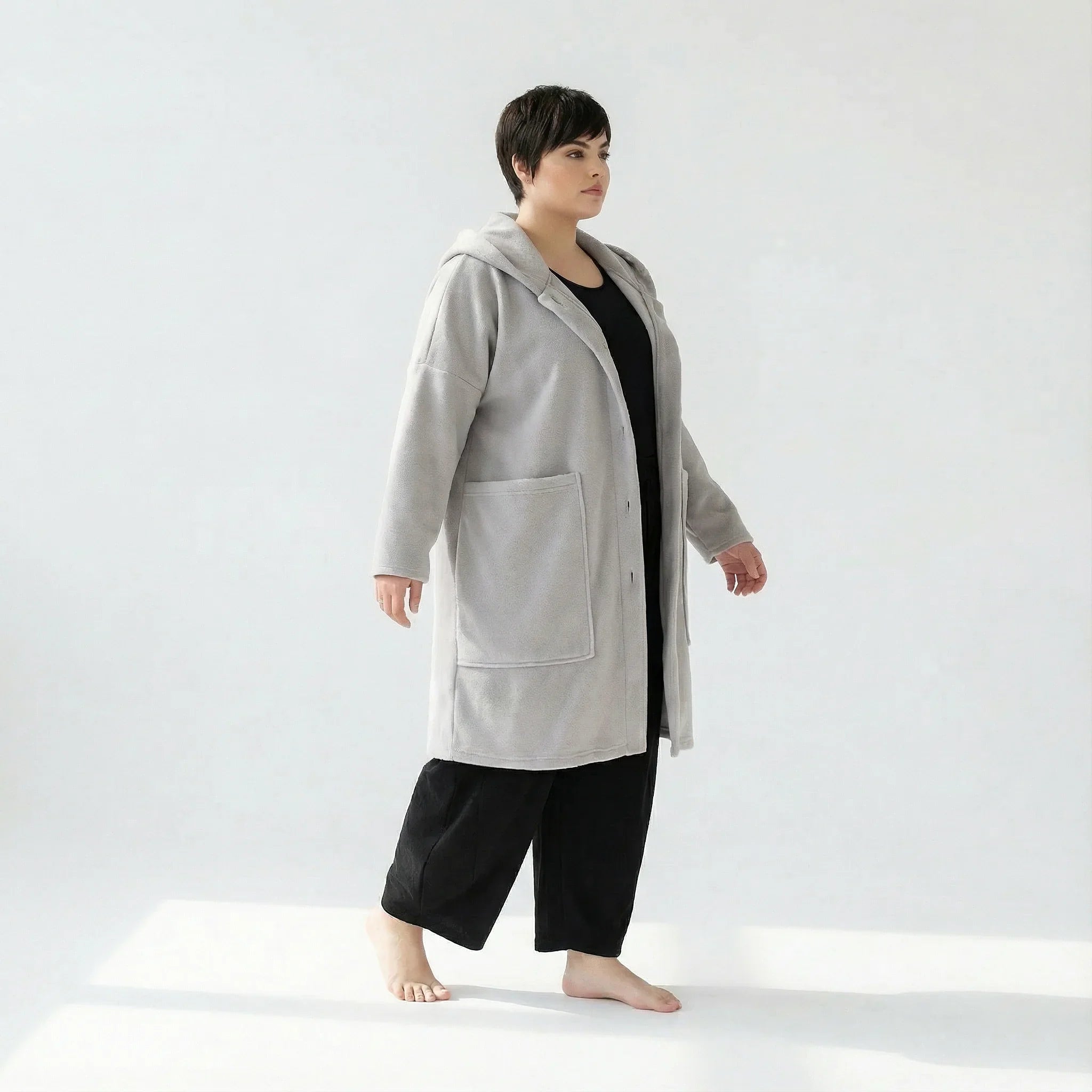 AKH Fashion 6272 Veste, Gris clair
