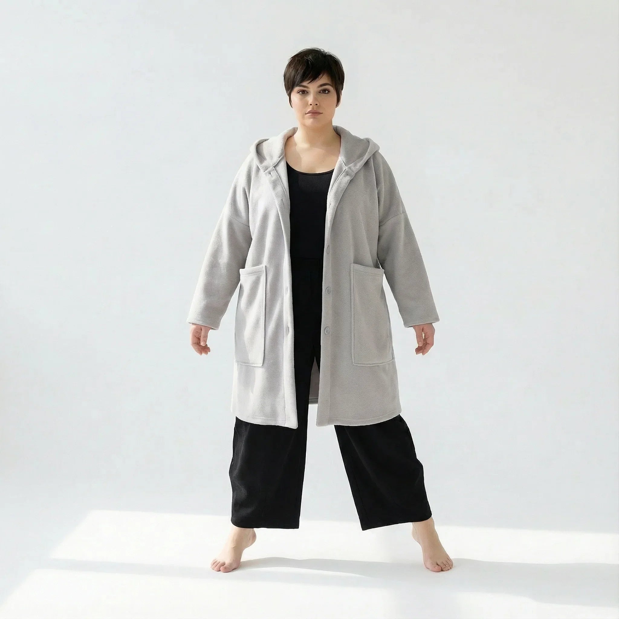 AKH Fashion 6272 Veste, Gris clair