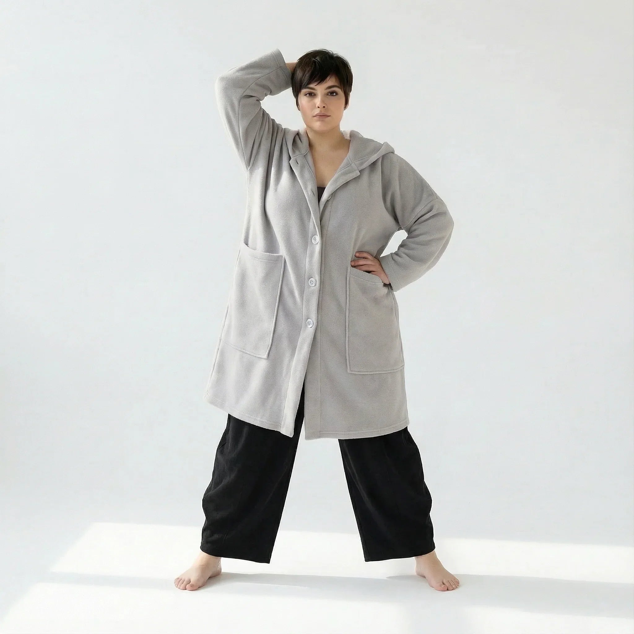 AKH Fashion 6272 Veste, Gris clair