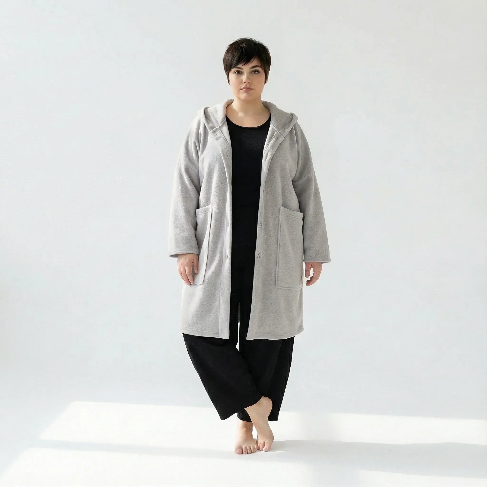 AKH Fashion 6272 Veste, Gris clair