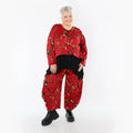 AKH Fashion 8069 Pantalon, Rouge-Multicolore