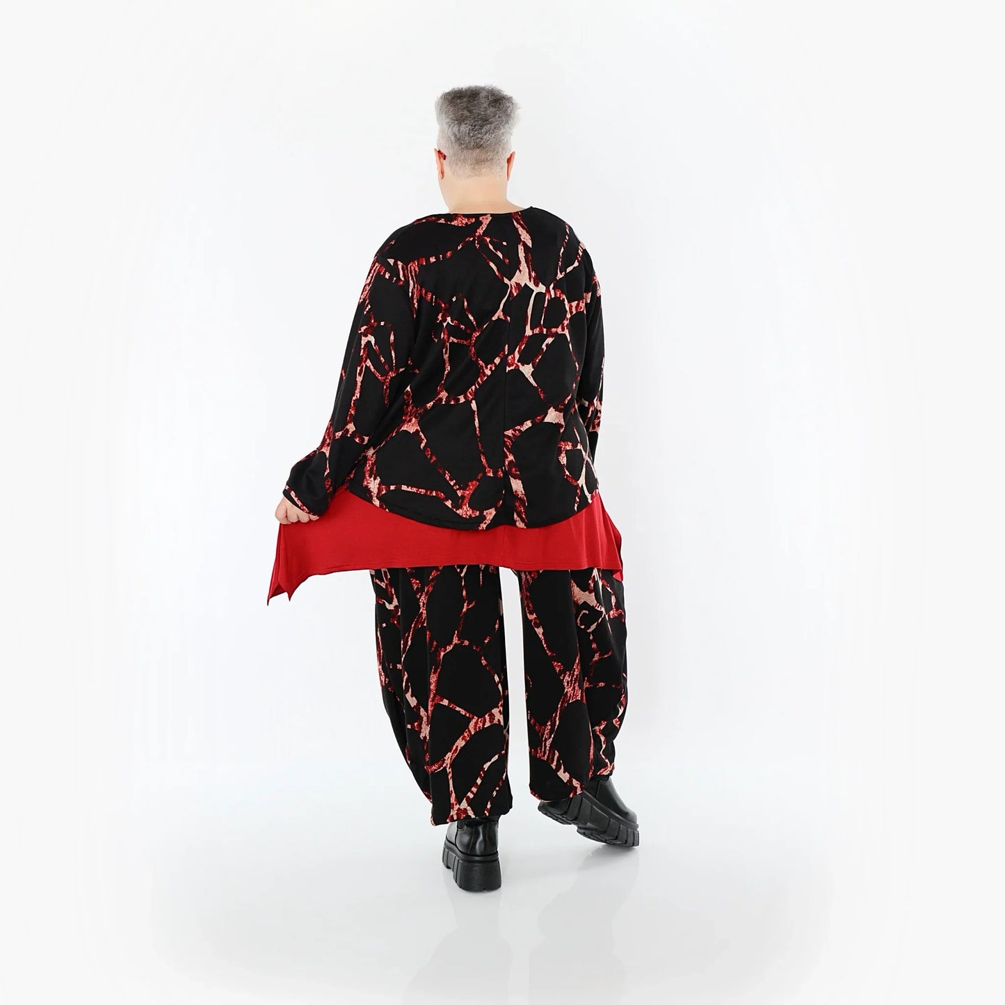 AKH Fashion 8069 Hose, Schwarz-Multi