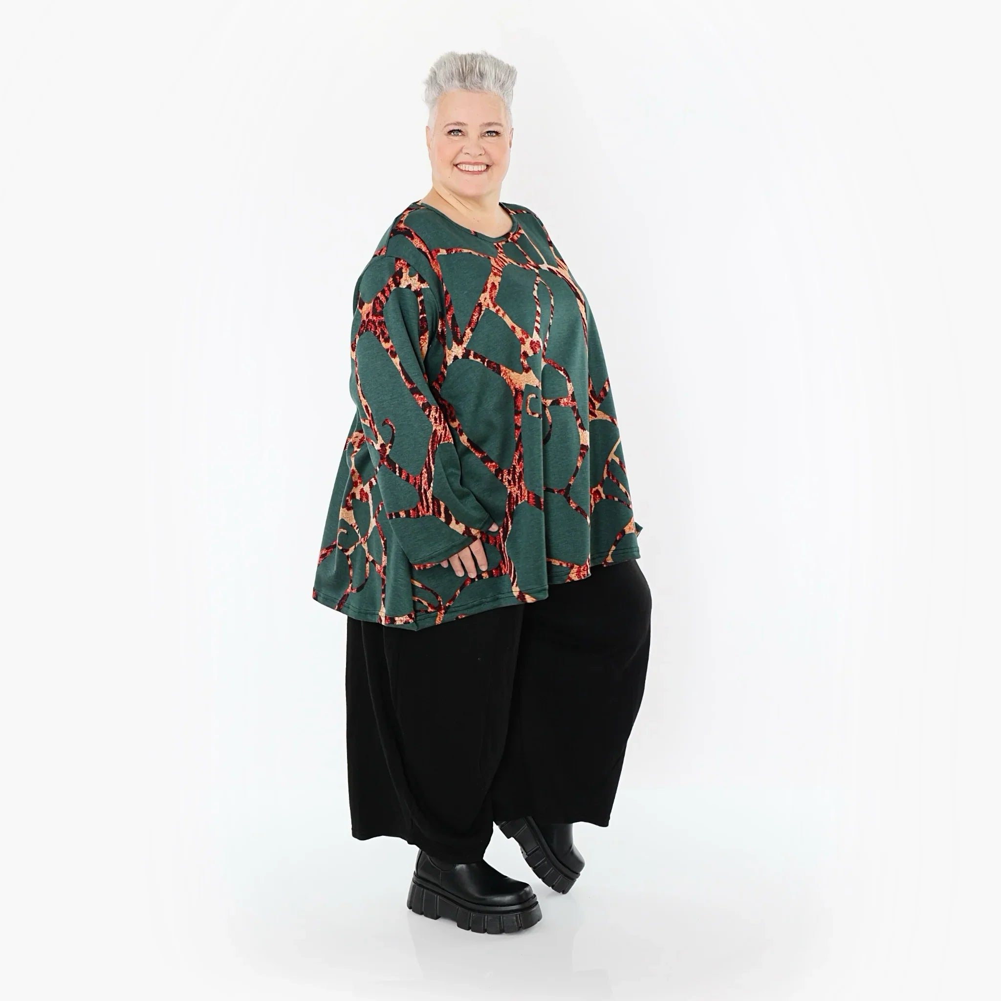 AKH Fashion 593 Big Shirt, vert-multi