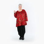 AKH Fashion 593 Grand T-shirt, Rouge multicolore