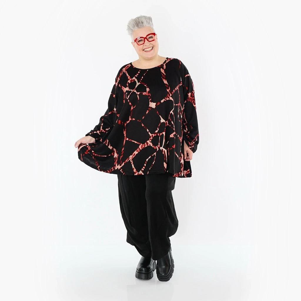 AKH Fashion 593 Big Shirt, Noir-Multi