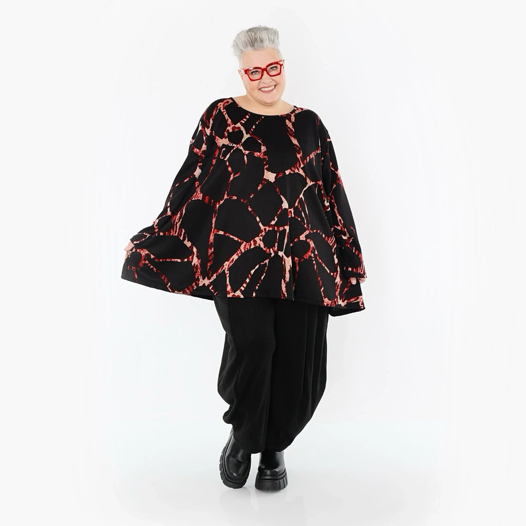 AKH Fashion 593 Big Shirt, Noir-Multi
