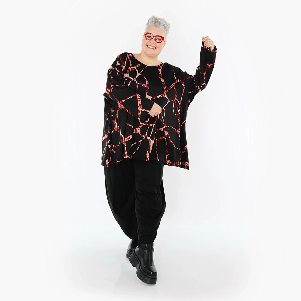 AKH Fashion 593 Big Shirt, Noir-Multi