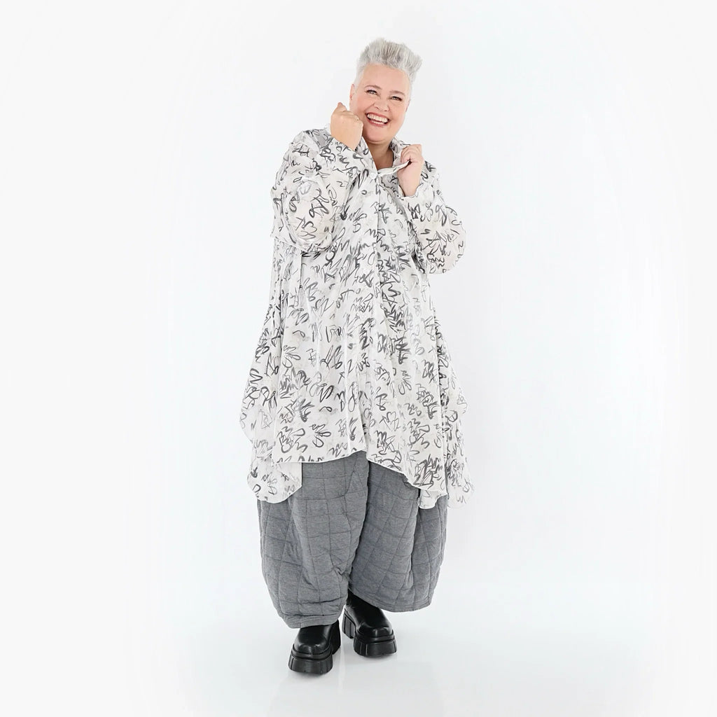 AKH Premium 6917 Blouse, Blanc-Gris