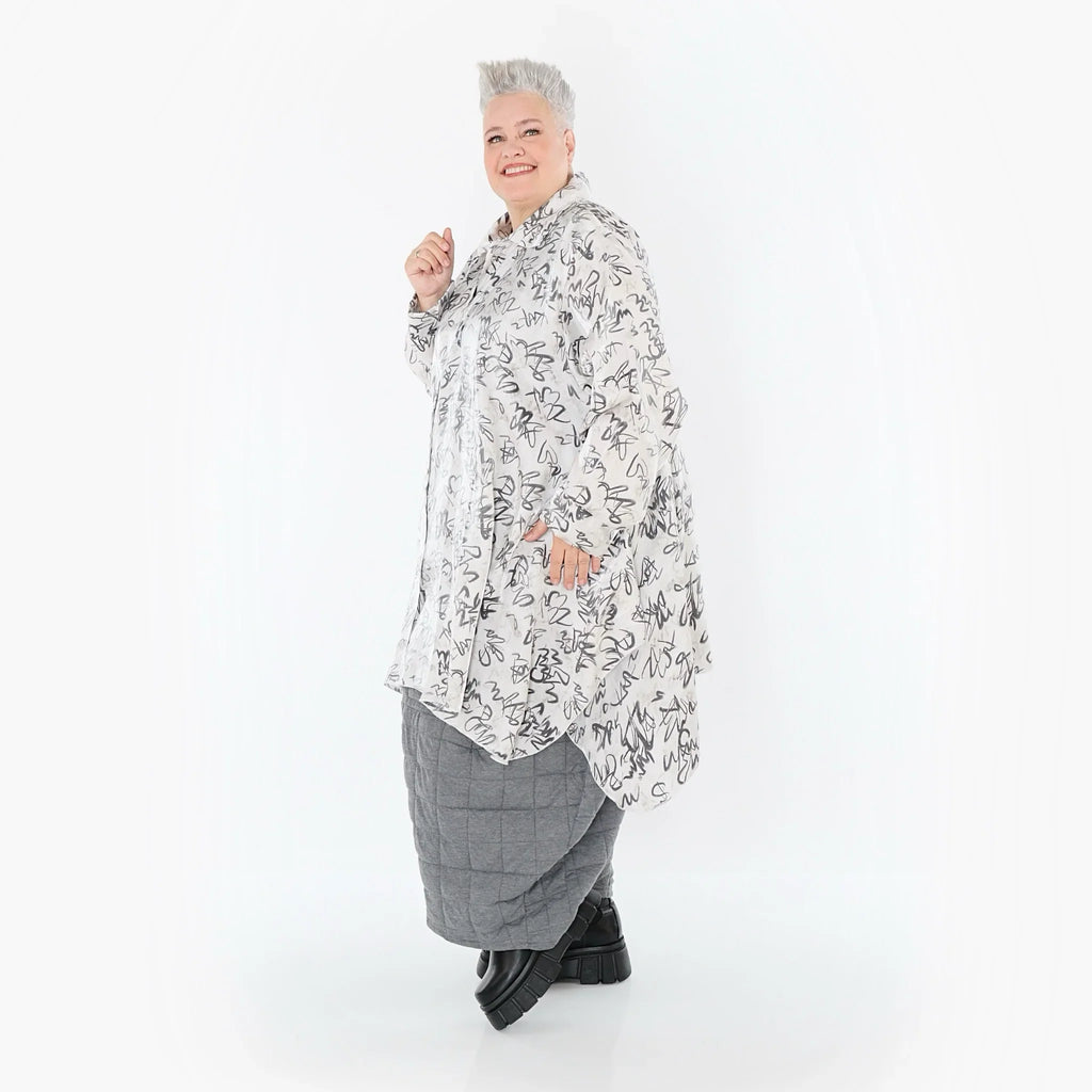 AKH Premium 6917 Blouse, Blanc-Gris