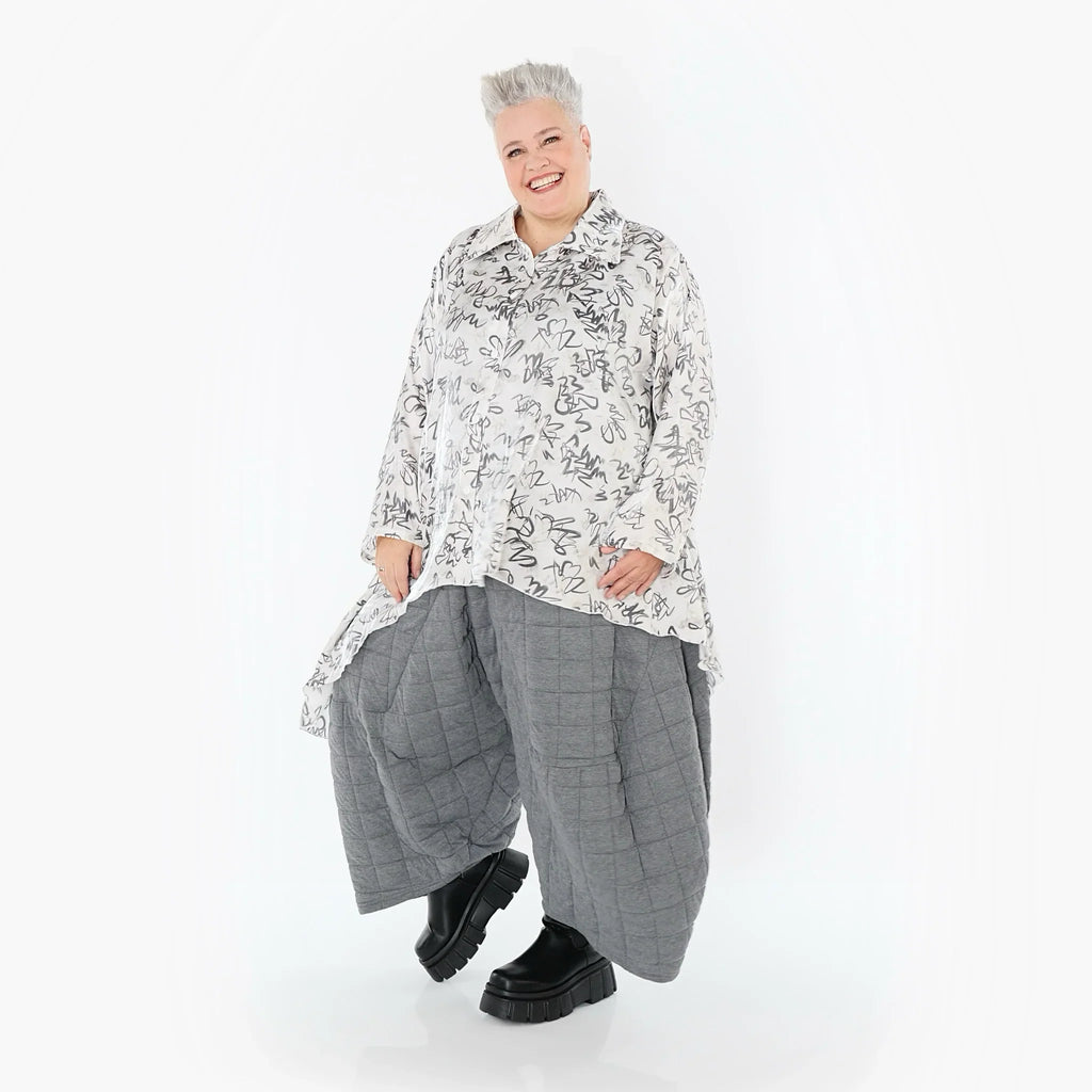 AKH Premium 7149 Chemisier, Blanc-Gris