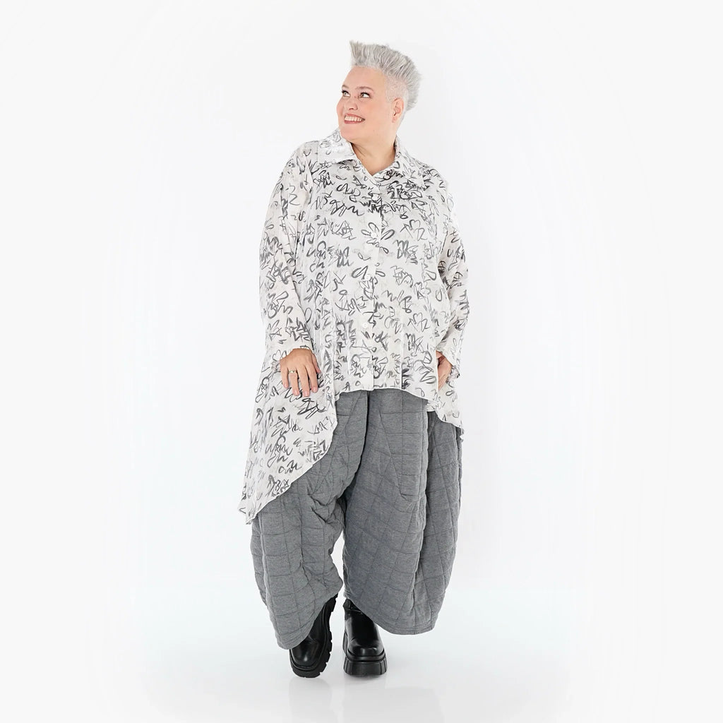 AKH Premium 7149 Chemisier, Blanc-Gris