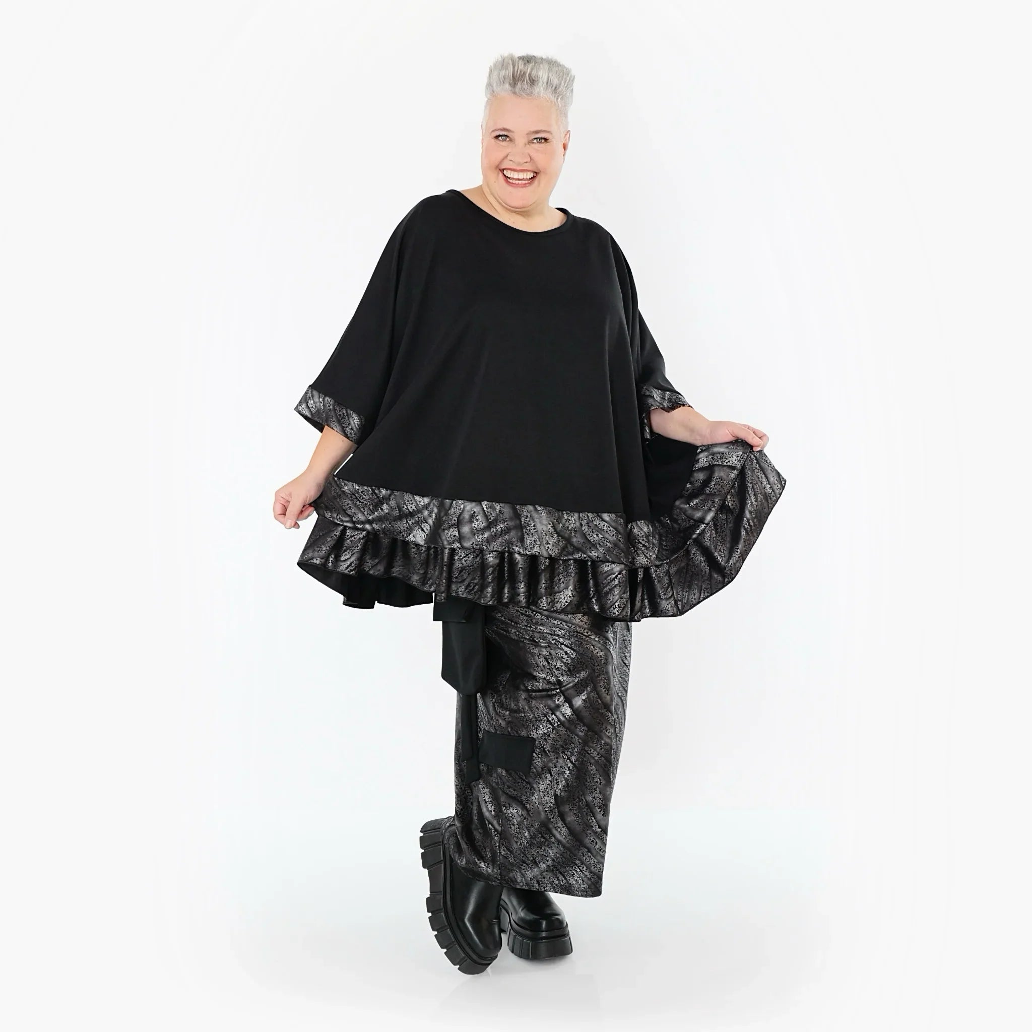 AKH Premium 7125 Pantalon, argent-noir