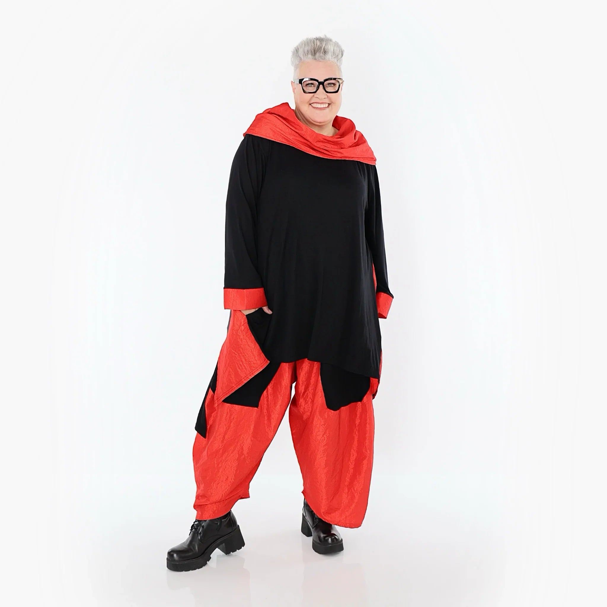AKH Premium 6883 pantalon, noir-rouge