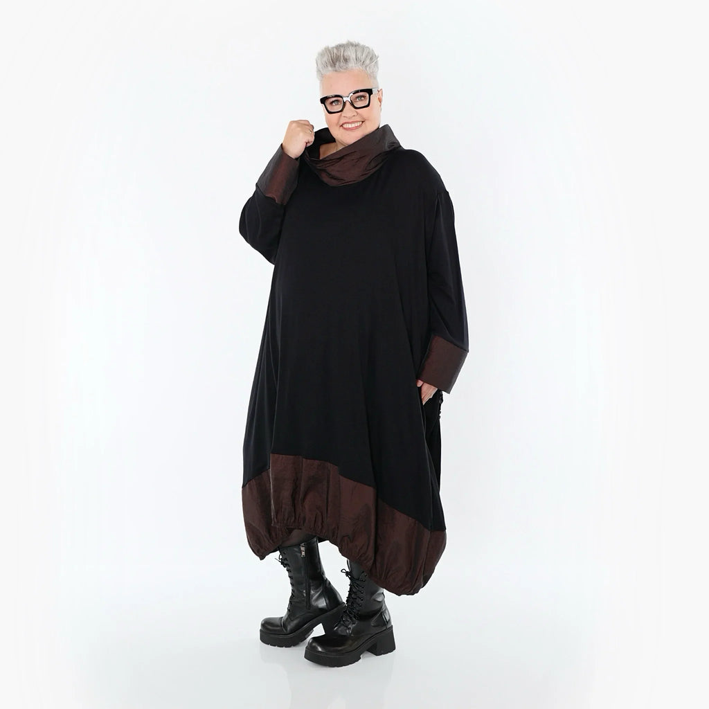 AKH Premium 7156 Robe, Noir-Marron