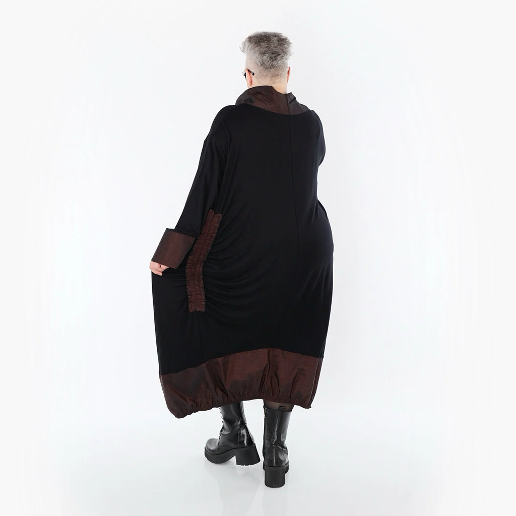 AKH Premium 7156 Robe, Noir-Marron
