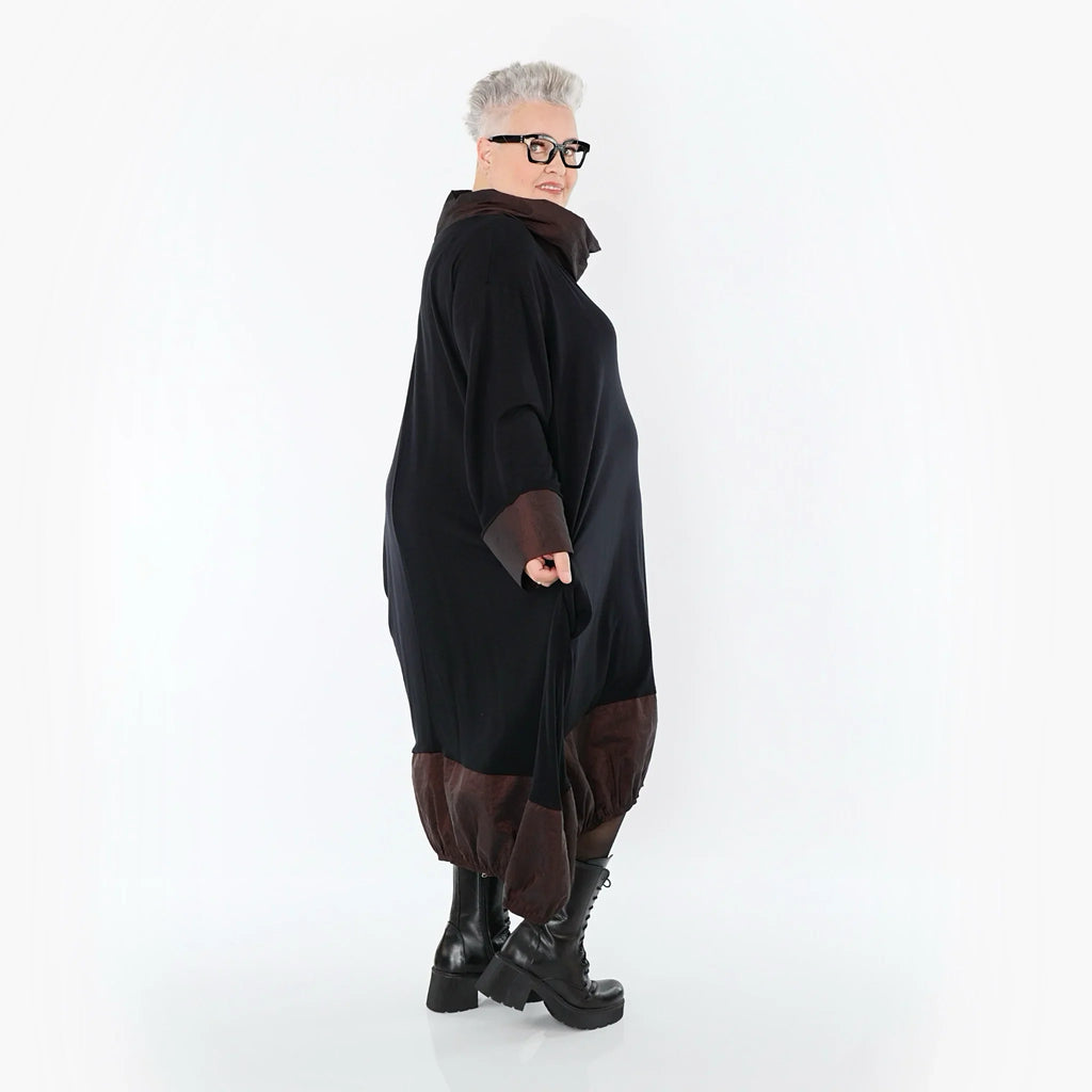 AKH Premium 7156 Robe, Noir-Marron