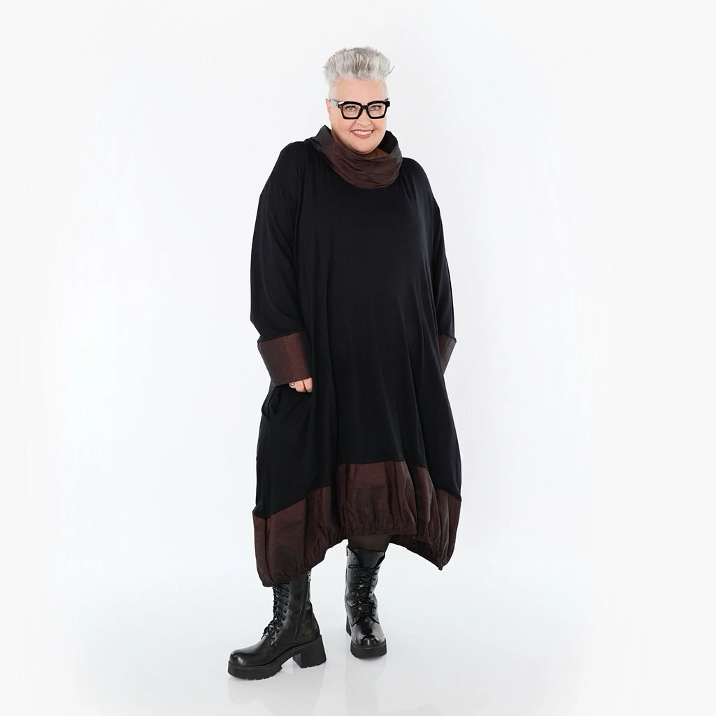 AKH Premium 7156 Robe, Noir-Marron