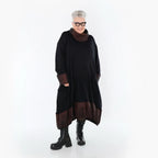 AKH Premium 7156 Robe, Noir-Marron