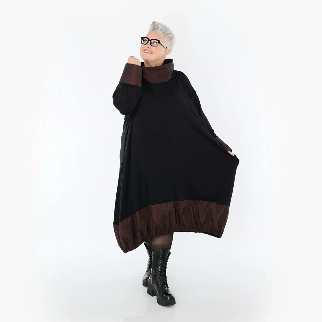 AKH Premium 7156 Robe, Noir-Marron