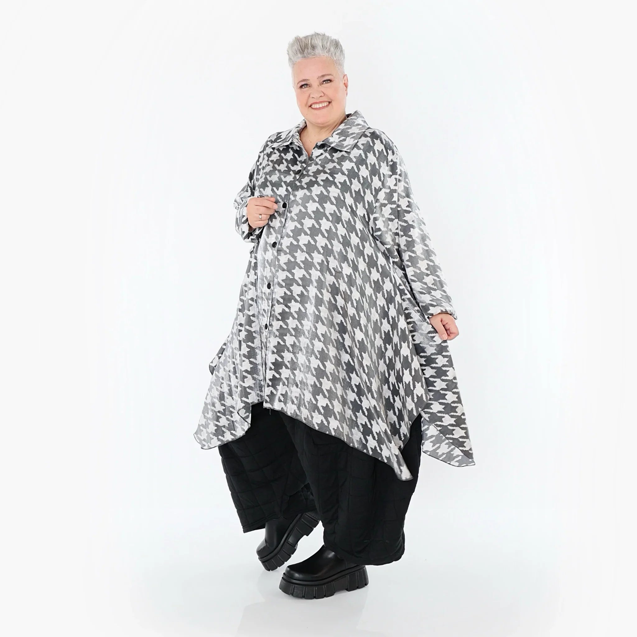 AKH Premium 6917 Blouse, Blanc-Gris