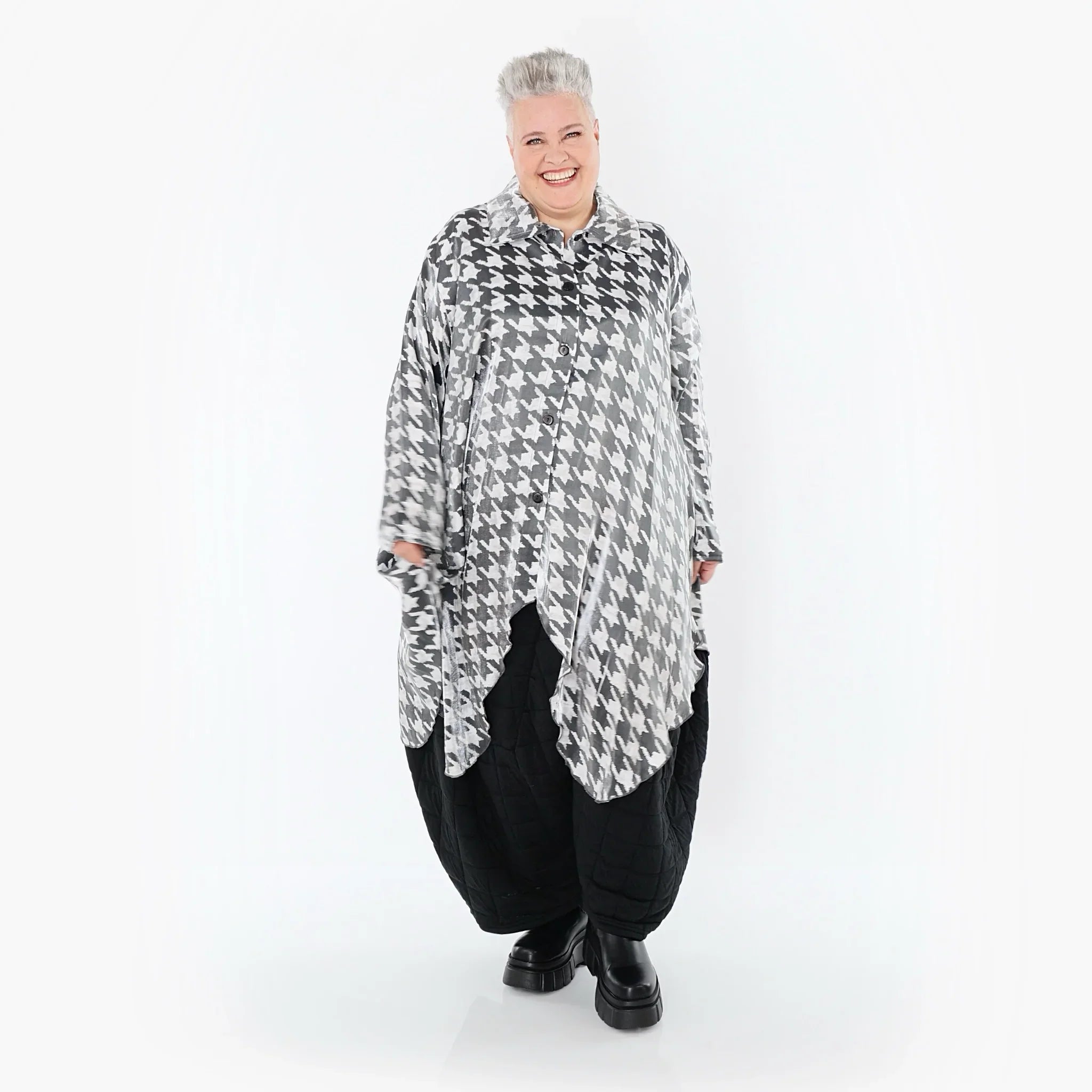 Blouse AKH Premium 7150, blanc-gris