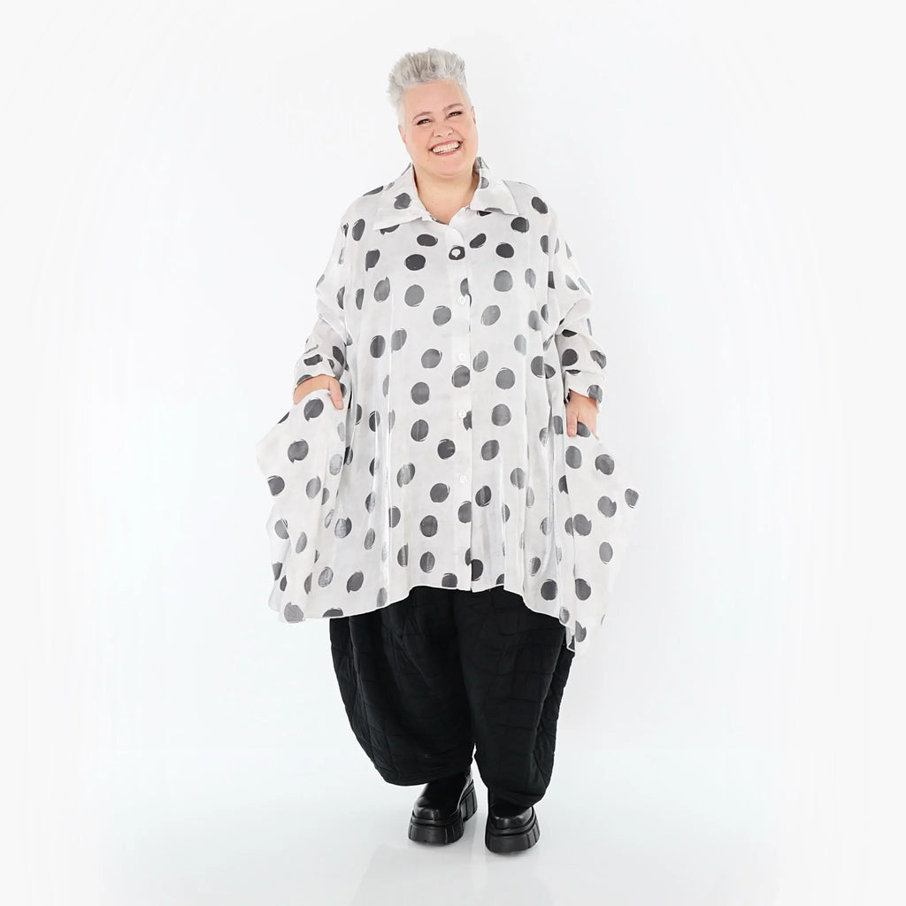 AKH Premium 6917 Blouse, Blanc-Gris