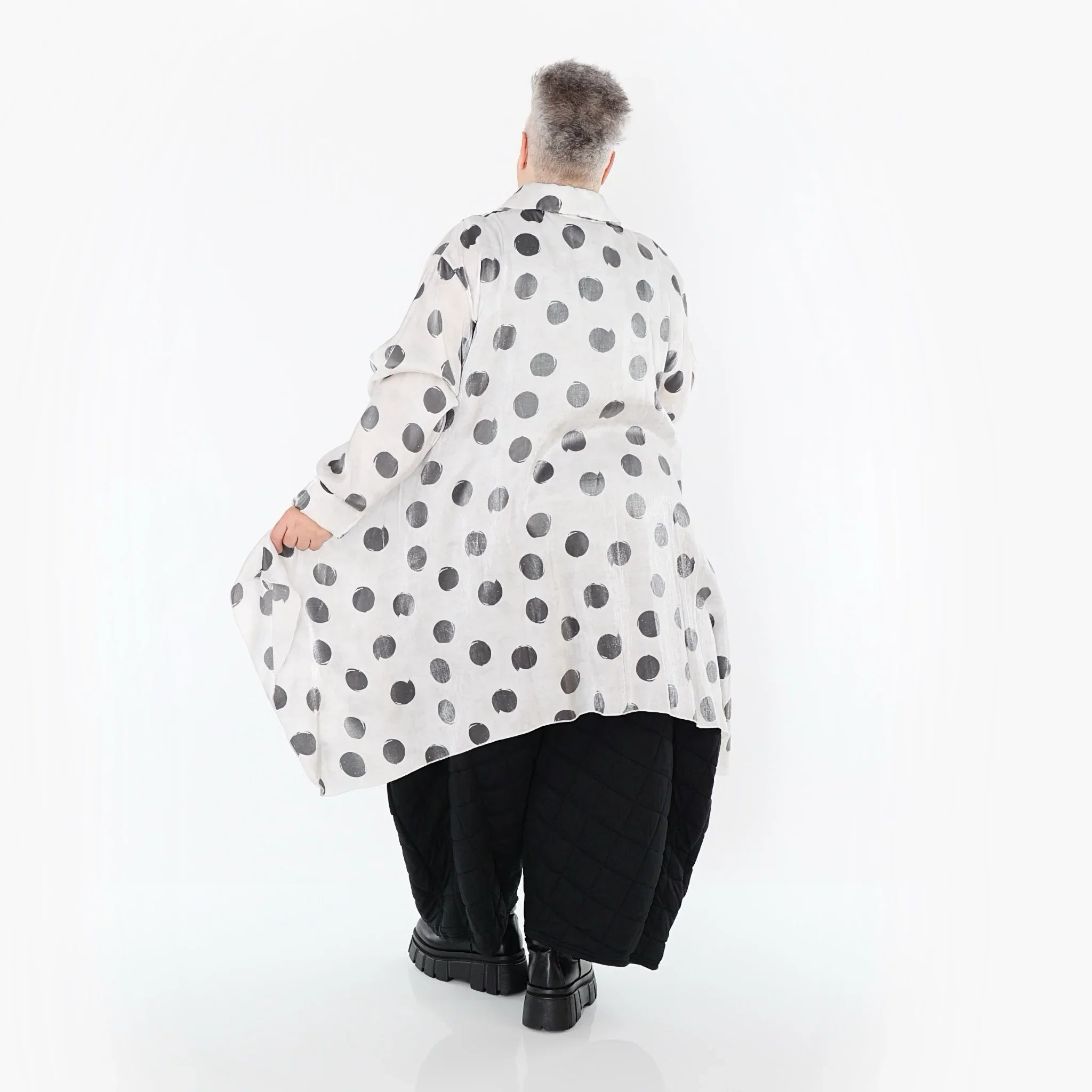 AKH Premium 6917 Blouse, Blanc-Gris