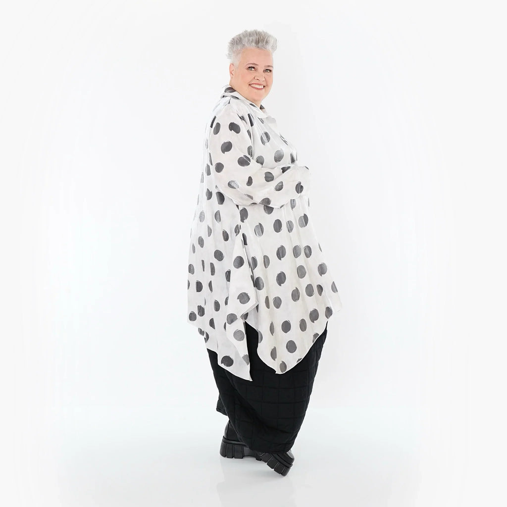 AKH Premium 6917 Blouse, Blanc-Gris