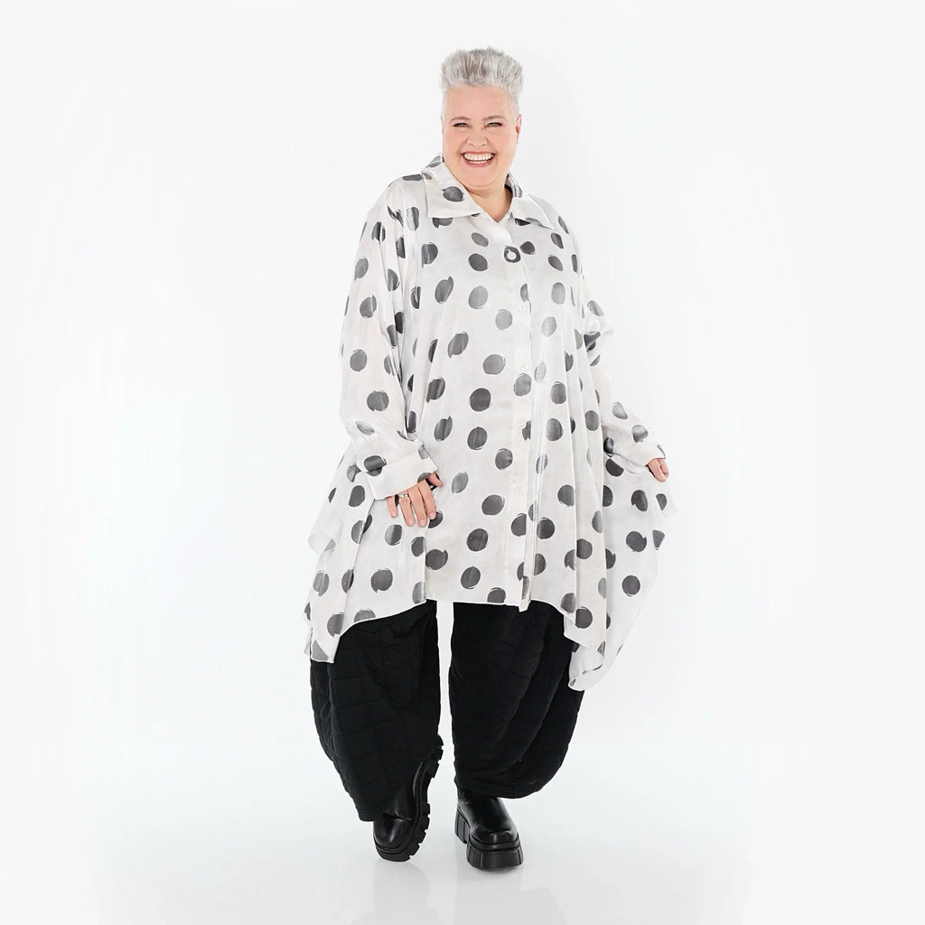 AKH Premium 6917 Blouse, Blanc-Gris