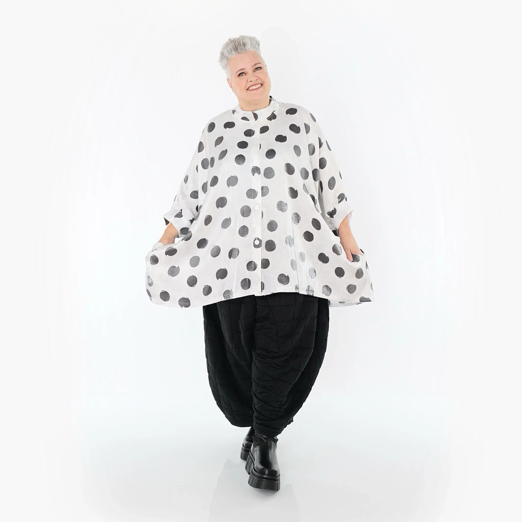 AKH Premium 7116 Chemisier, Blanc-Gris