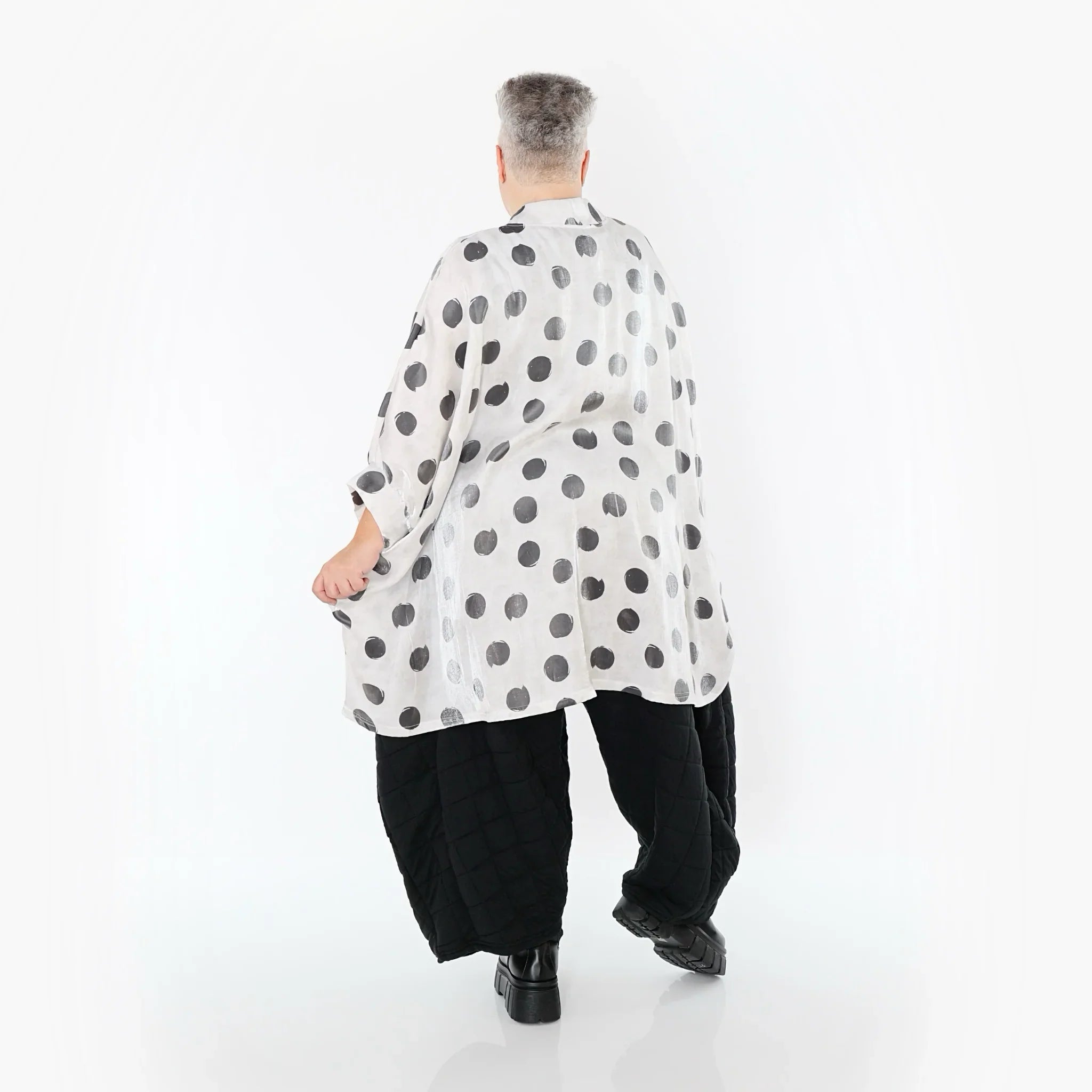 AKH Premium 7116 Chemisier, Blanc-Gris
