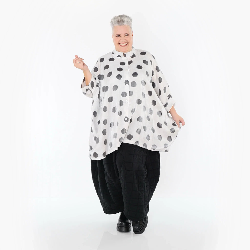 AKH Premium 7116 Chemisier, Blanc-Gris