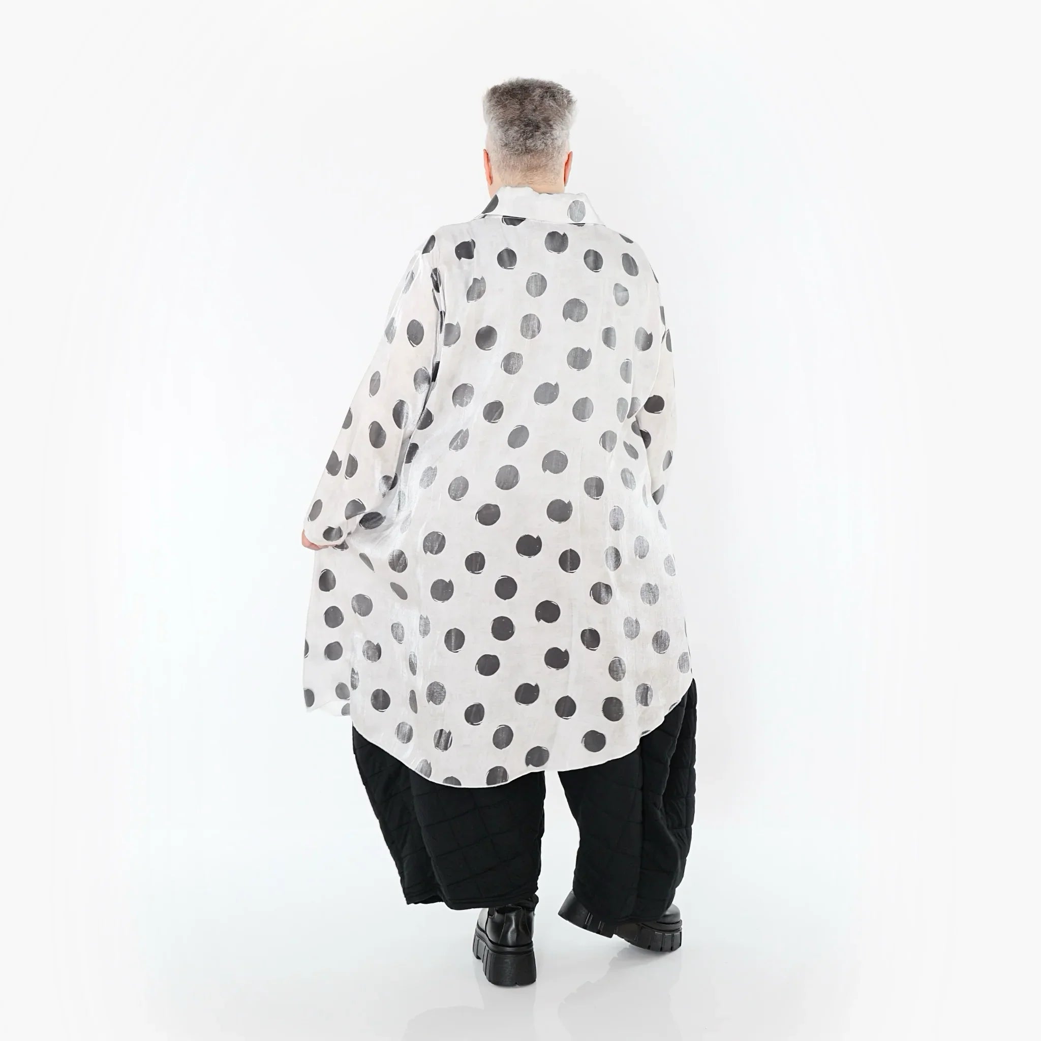 AKH Premium 7149 Chemisier, Blanc-Gris