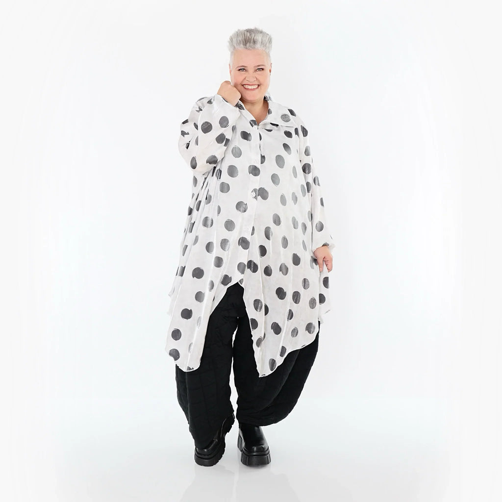 Blouse AKH Premium 7150, blanc-gris