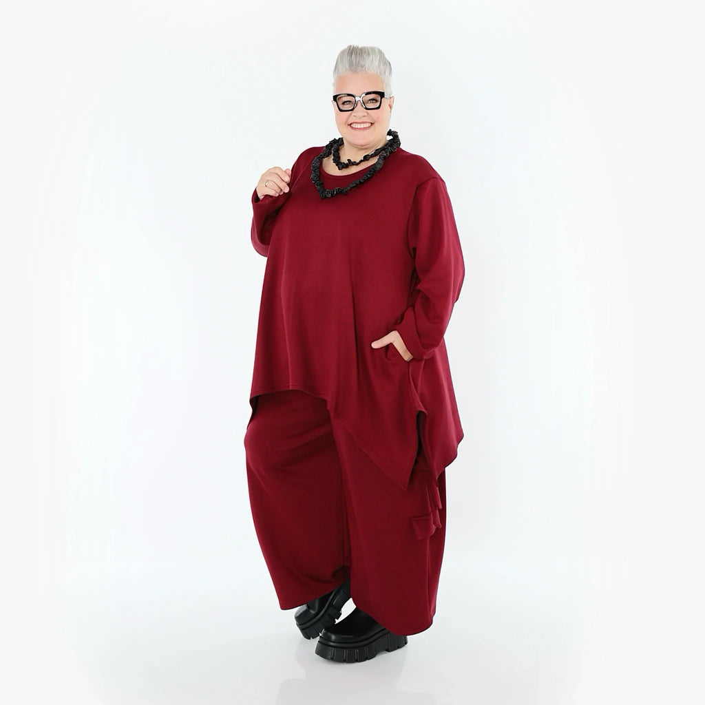 AKH Fashion 6809 Tunique ample, Rouge bordeaux