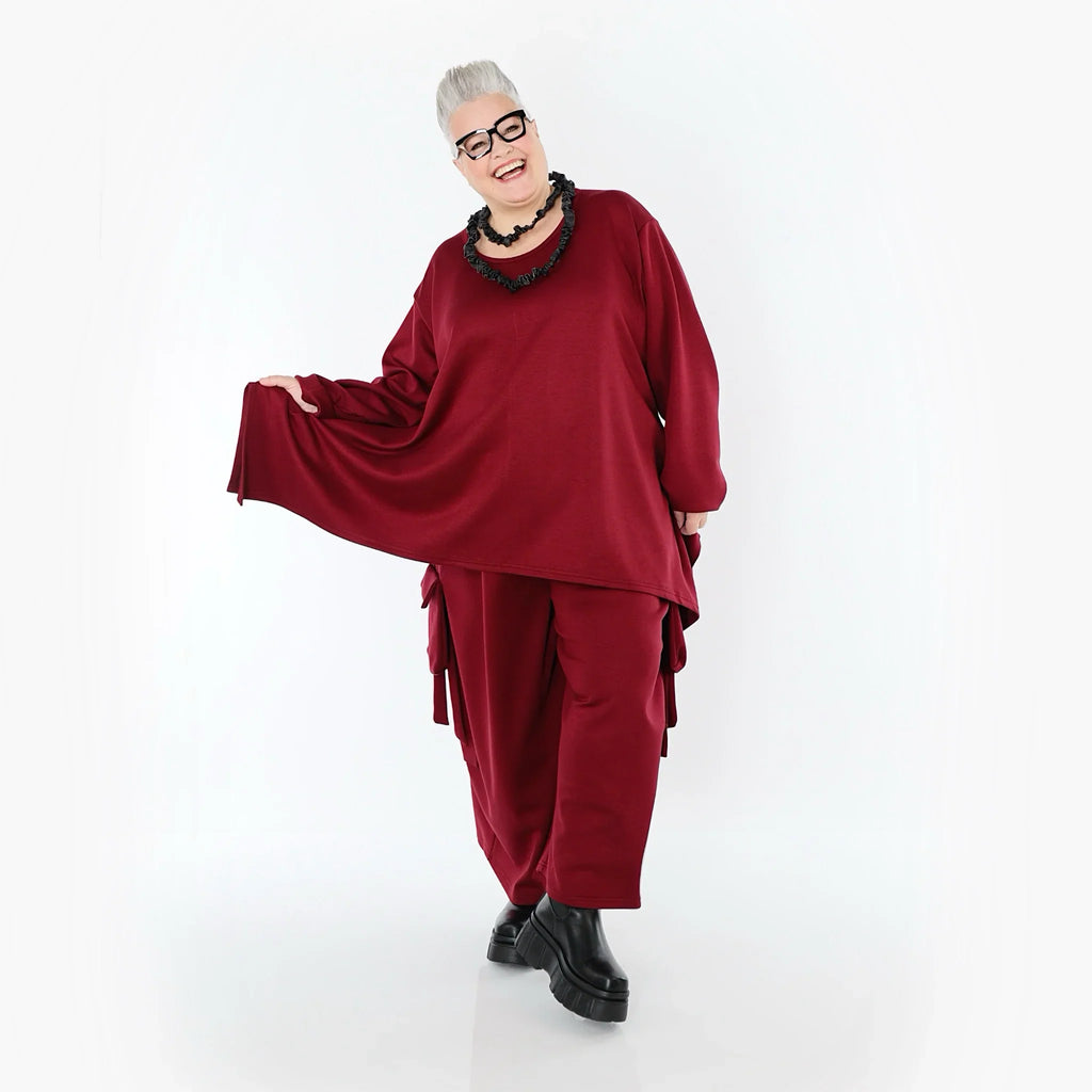 AKH Fashion 6809 Tunique ample, Rouge bordeaux