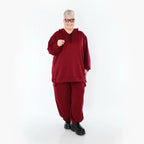 AKH Fashion 8067 Pantalon, Rouge bordeaux