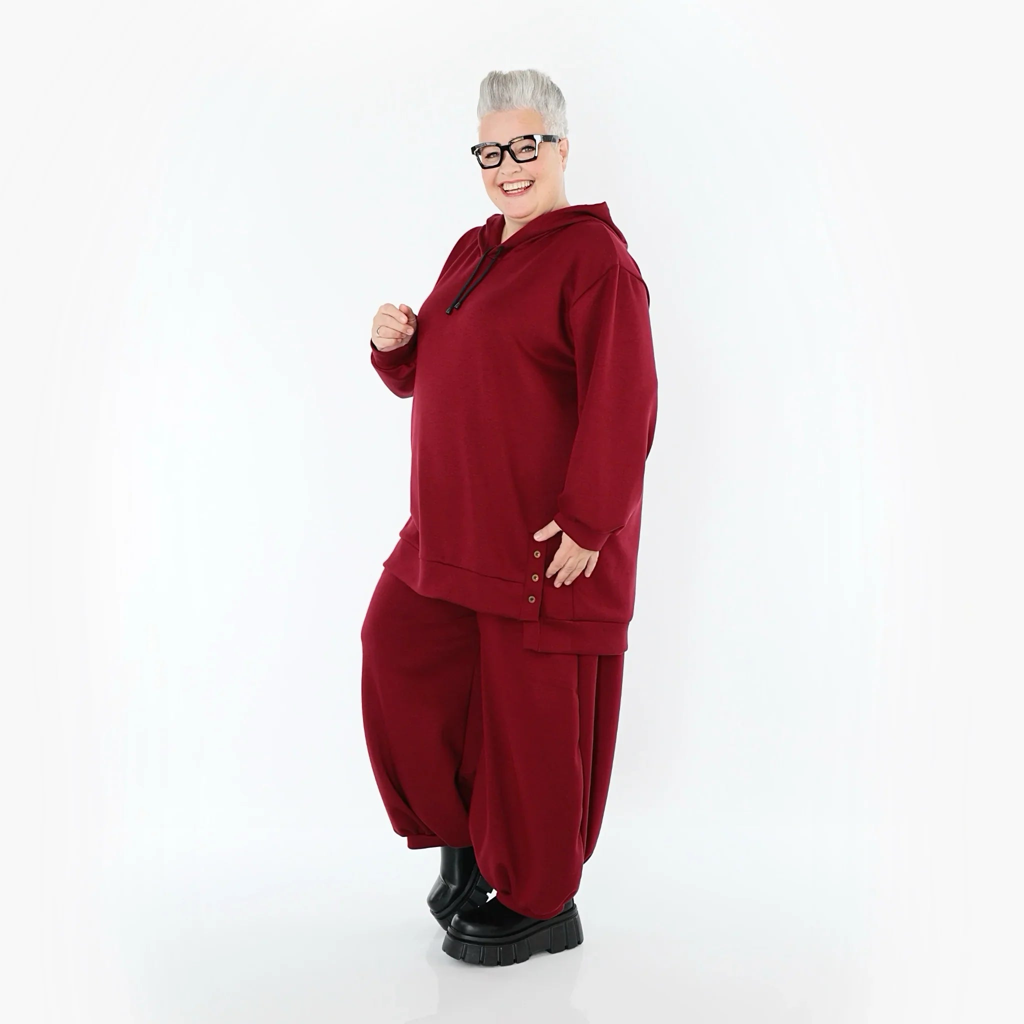 AKH Fashion 8067 Pantalon, Rouge bordeaux