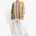 Summer shirt in bell shape made of stretcher Slinky quality, River in Cognac