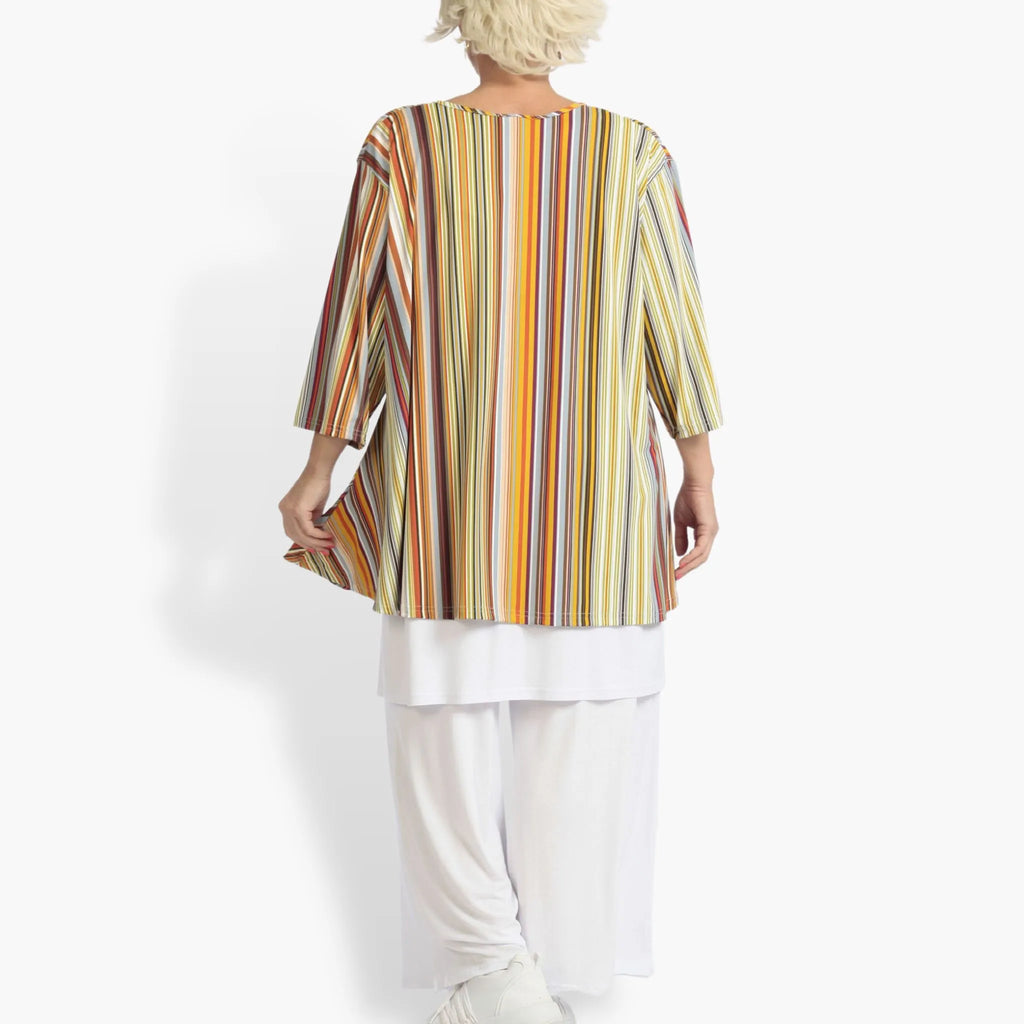Summer shirt in bell shape made of stretcher Slinky quality, River in Cognac