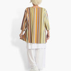 Summer shirt in bell shape made of stretcher Slinky quality, River in Cognac