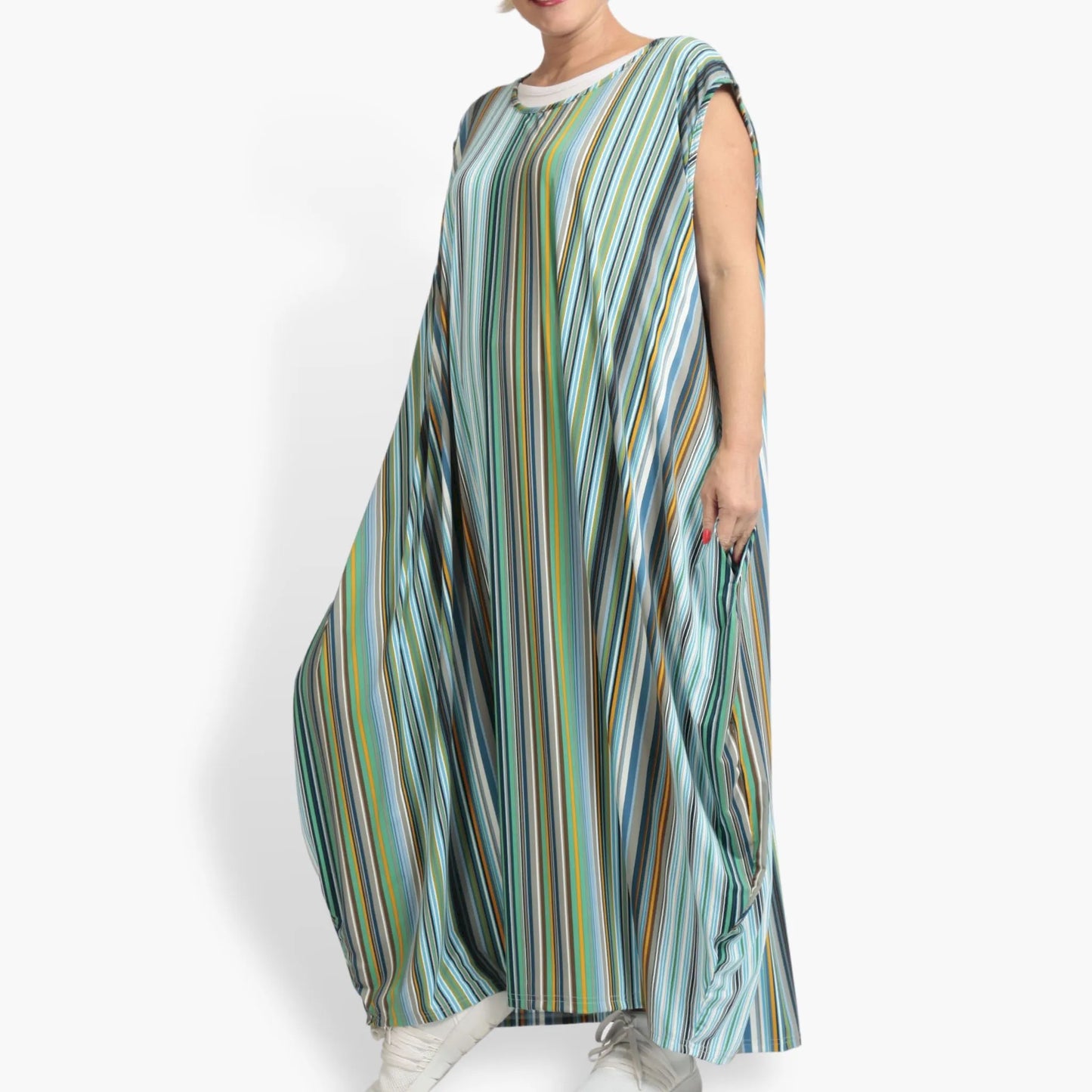Sommer Kleid in Ballon Form aus stretcher Slinky Qualität, River in Blau