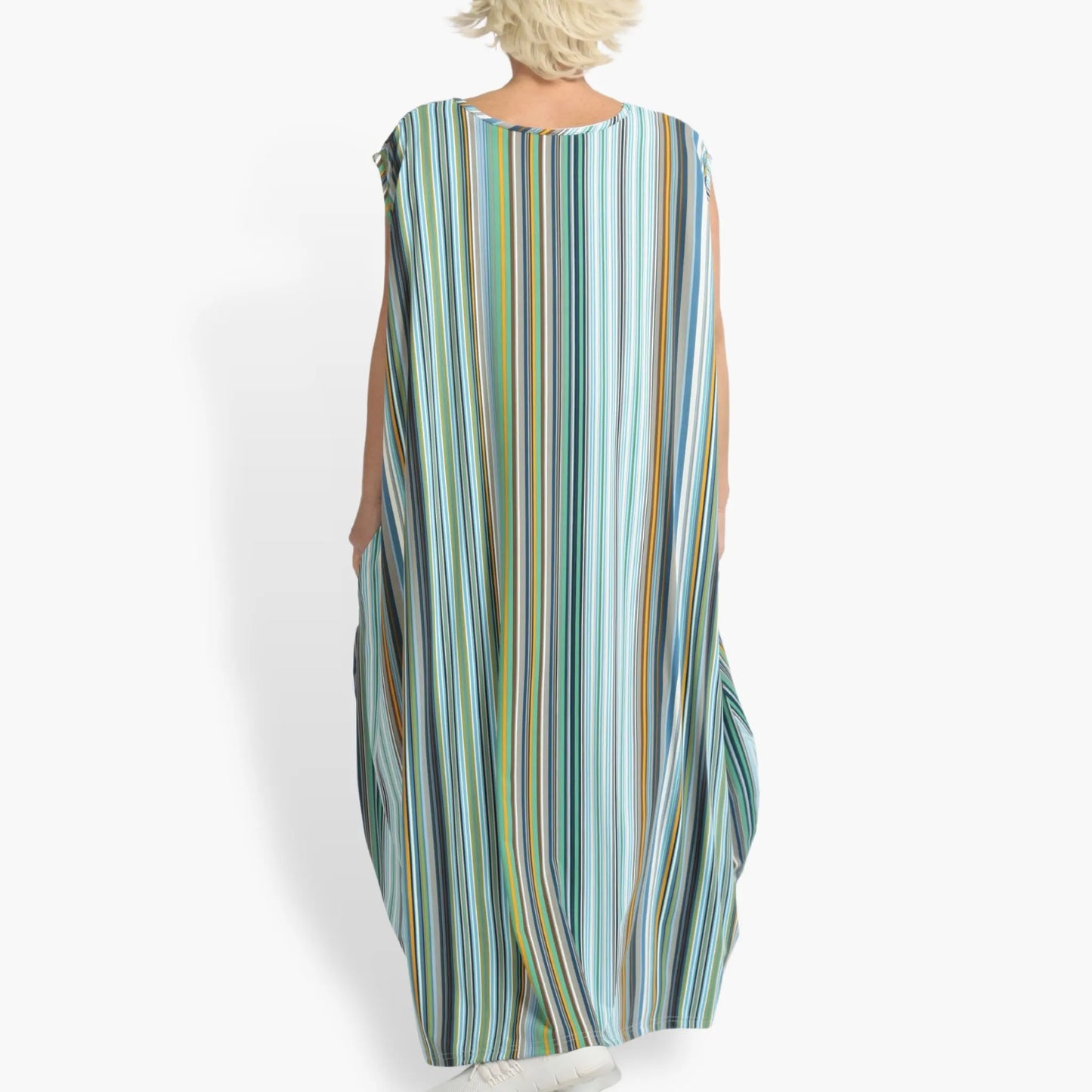 Sommer Kleid in Ballon Form aus stretcher Slinky Qualität, River in Blau