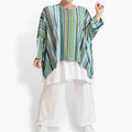 Summer big shirt in A-shape made of stretcher Slinky quality, River in blue