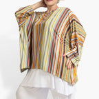 Chemise d'été grande taille en forme de A en qualité Slinky extensible, River en Cognac