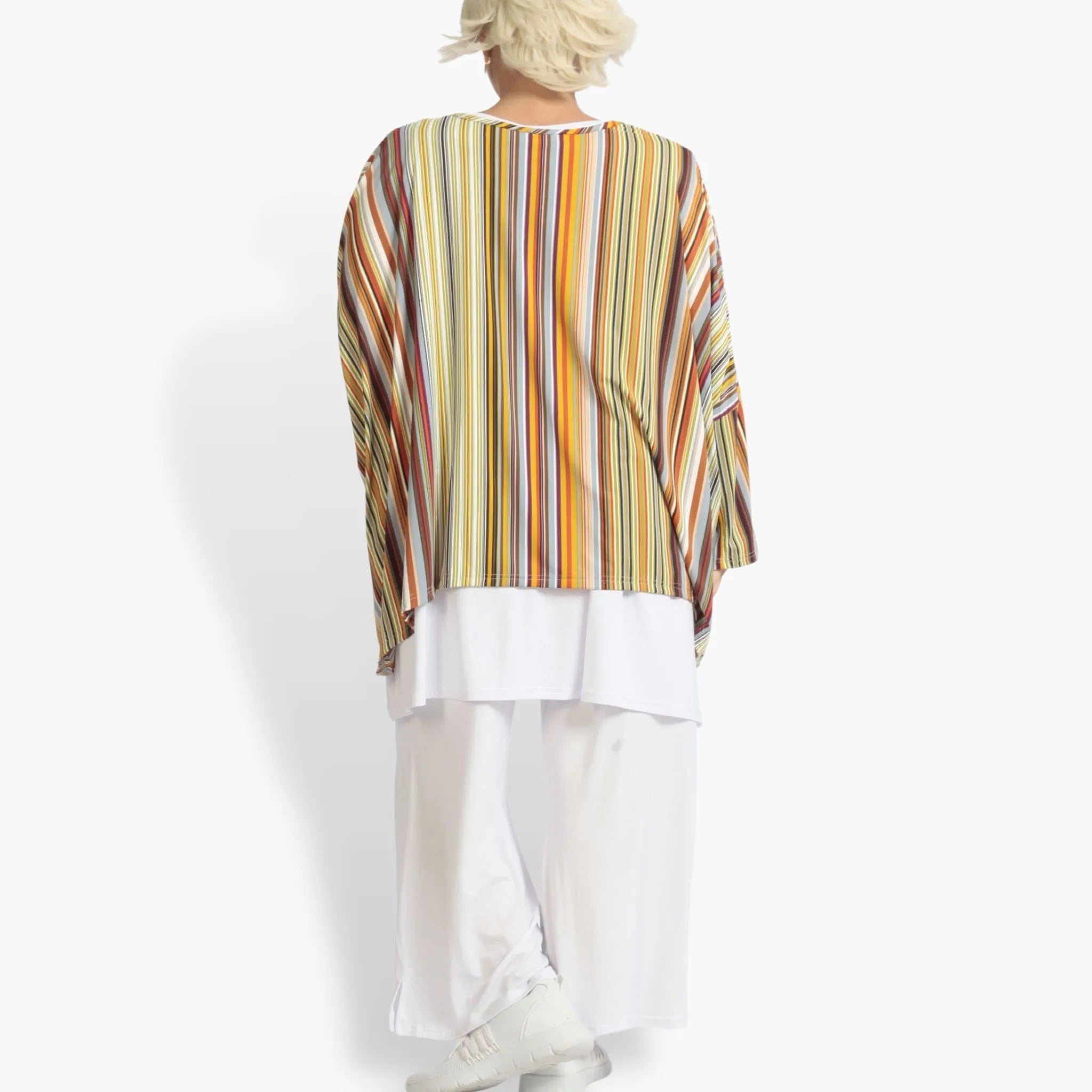 Chemise d'été grande taille en forme de A en qualité Slinky extensible, River en Cognac