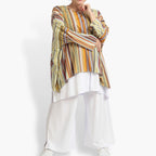 Chemise d'été grande taille en forme de A en qualité Slinky extensible, River en Cognac