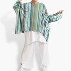 Summer big shirt in A-shape made of stretcher Slinky quality, River in blue