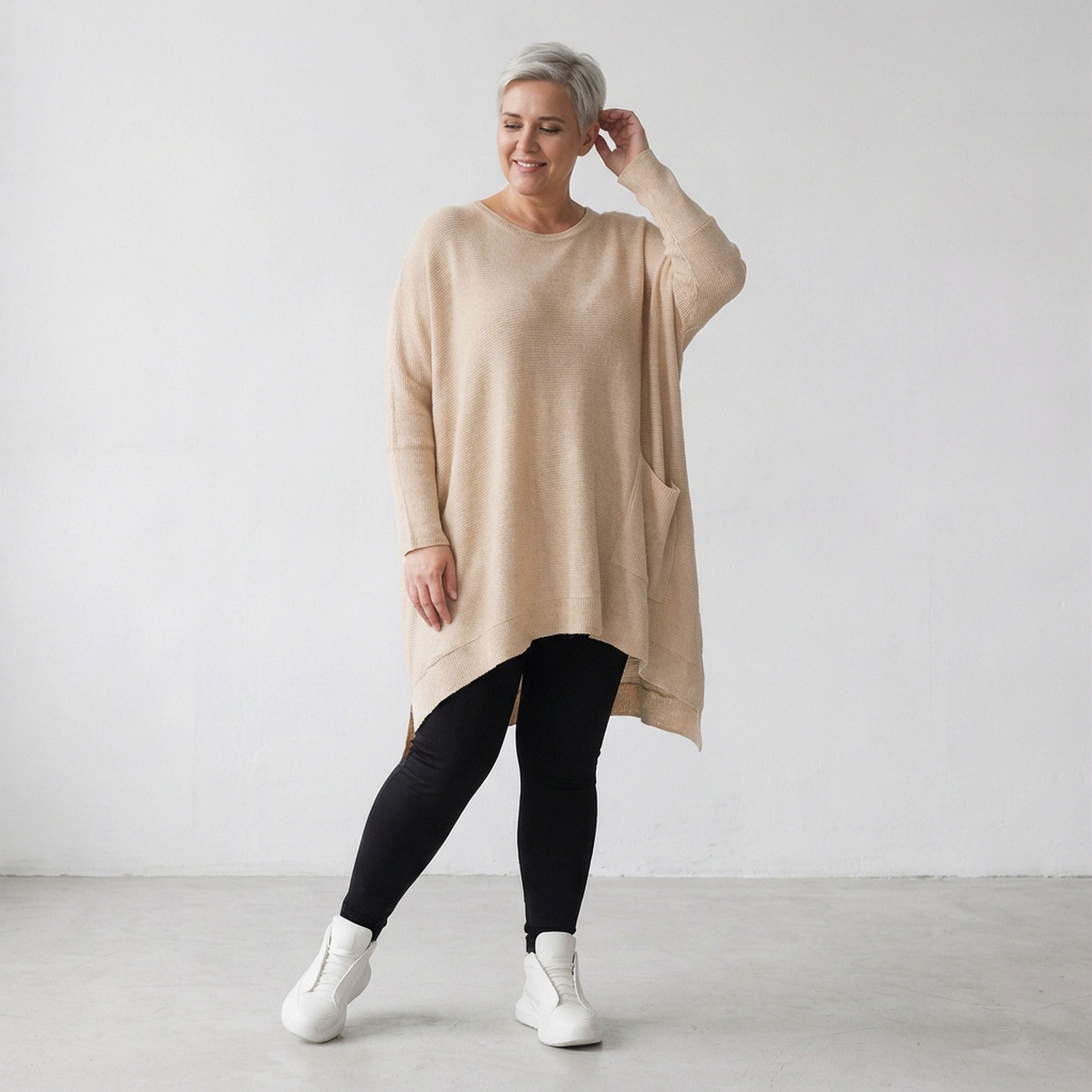 AKH Fashion Shirt 2307 Strick, Sand